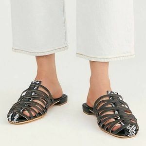 FREE PEOPLE Odette Strappy Leather Mule Sandal Size 38